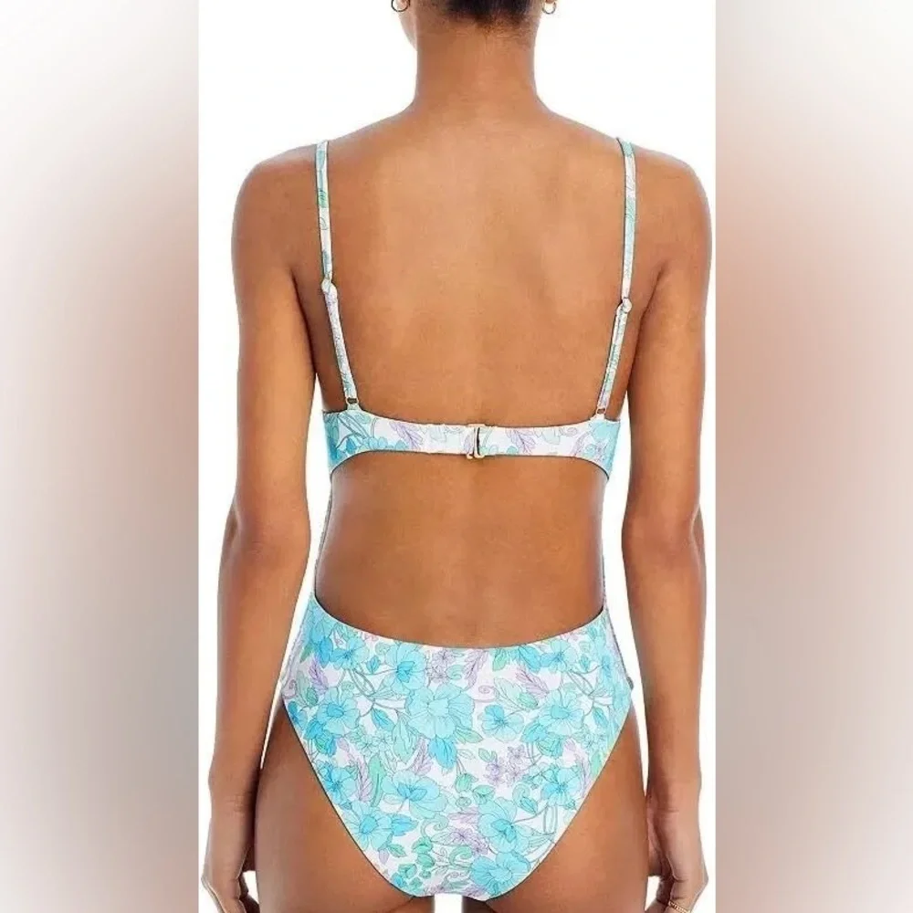 New! Aqua Smocked Underwire One Piece Swimsuit